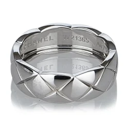 Chanel Vintage - Matelasse Ring - White Gold - Gold Ring Chanel - Luxury High Quality - Avvenice