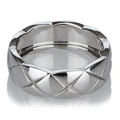 Chanel Vintage - Matelasse Ring - White Gold - Gold Ring Chanel - Luxury High Quality - Avvenice