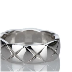 Chanel Vintage - Matelasse Ring - White Gold - Gold Ring Chanel - Luxury High Quality - Avvenice