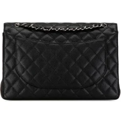 Chanel Vintage - Maxi Classic Caviar Double Flap - Black - Leather and Lambskin Handbag - Luxury High Quality - Avvenice
