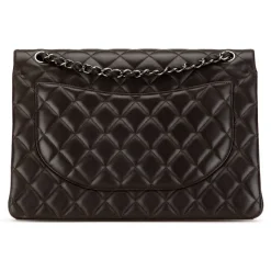 Chanel Vintage - Maxi Classic Lambskin Double Flap - Black - Leather and Lambskin Handbag - Luxury High Quality - Avvenice