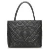 Chanel Vintage - Medallion Caviar Leather Tote Bag - Black - Caviar Leather Handbag - Luxury High Quality - Avvenice