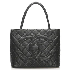Chanel Vintage - Medallion Caviar Leather Tote Bag - Black - Caviar Leather Handbag - Luxury High Quality - Avvenice