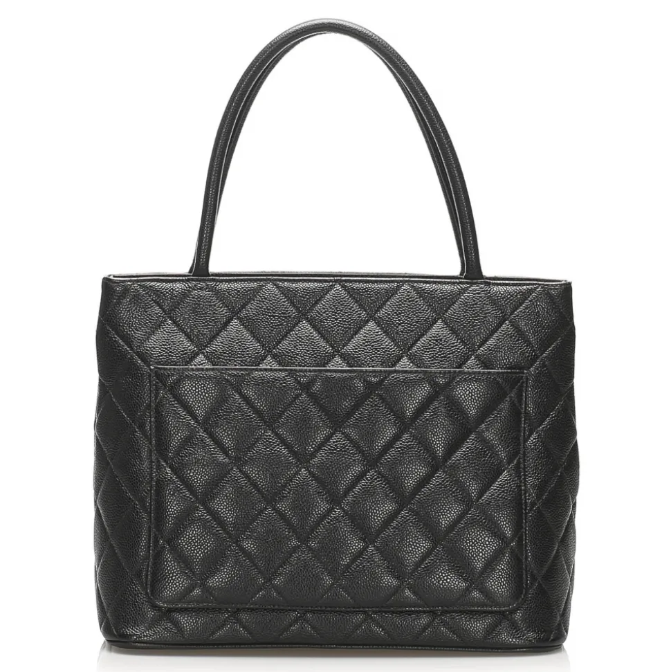 Chanel Vintage - Medallion Caviar Leather Tote Bag - Black - Caviar Leather Handbag - Luxury High Quality - Avvenice