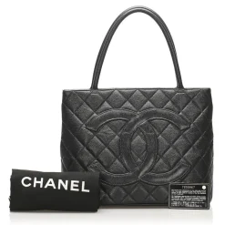 Chanel Vintage - Medallion Caviar Leather Tote Bag - Black - Caviar Leather Handbag - Luxury High Quality - Avvenice