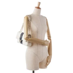 Chanel Vintage - Medium Bi-Stripe Classic Lambskin Double Flap - White - Leather and Lambskin Handbag - Luxury High Quality - Avvenice