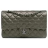 Chanel Vintage - Medium Classic Metallic Caviar Double Flap - Gray - Leather and Lambskin Handbag - Luxury High Quality - Avvenice
