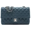 Chanel Vintage - Medium Classic Caviar Double Flap - Blue - Leather and Lambskin Handbag - Luxury High Quality - Avvenice