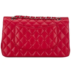 Chanel Vintage - Medium Classic Lambskin Double Flap - Red - Leather and Lambskin Handbag - Luxury High Quality - Avvenice