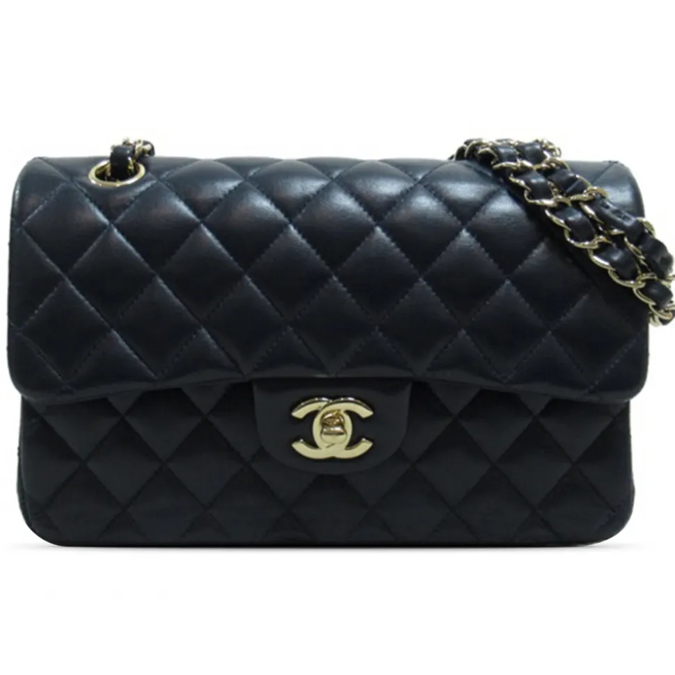 Chanel Vintage - Medium Classic Lambskin Double Flap - Blue - Leather and Lambskin Handbag - Luxury High Quality - Avvenice