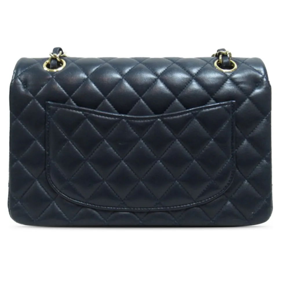 Chanel Vintage - Medium Classic Lambskin Double Flap - Blue - Leather and Lambskin Handbag - Luxury High Quality - Avvenice
