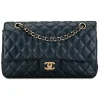 Chanel Vintage - Medium Classic Caviar Double Flap - Blue - Leather and Lambskin Handbag - Luxury High Quality - Avvenice