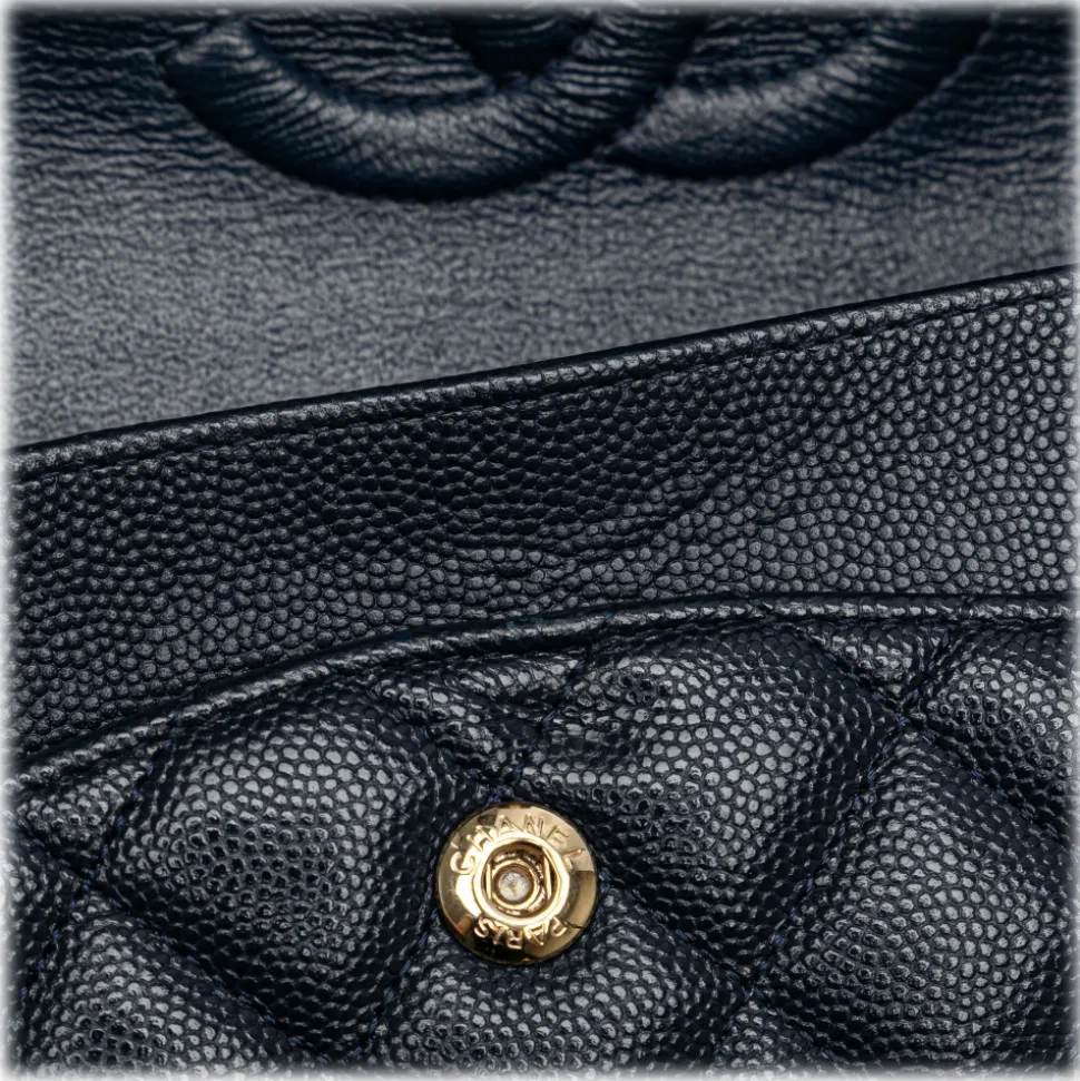 Chanel Vintage - Medium Classic Caviar Double Flap - Blue - Leather and Lambskin Handbag - Luxury High Quality - Avvenice