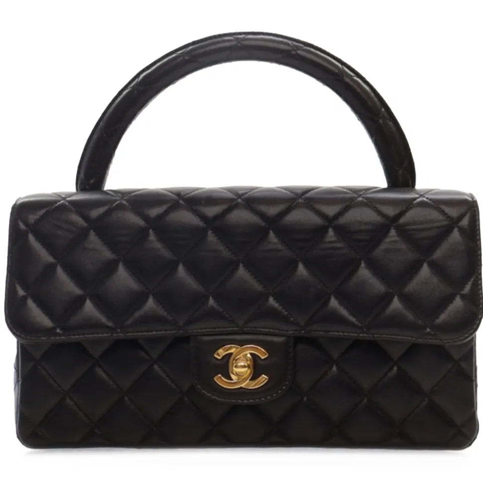Chanel Vintage - Medium Lambskin Kelly Parent Top Handle Bag - Black - Leather and Lambskin Handbag - Luxury High Quality - Avvenice
