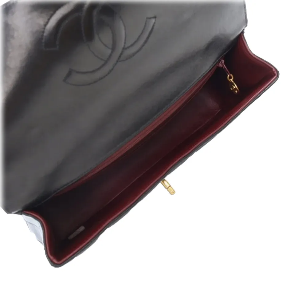 Chanel Vintage - Medium Lambskin Kelly Parent Top Handle Bag - Black - Leather and Lambskin Handbag - Luxury High Quality - Avvenice