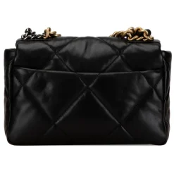 Chanel Vintage - Medium Lambskin 19 Flap - Black - Leather and Lambskin Handbag - Luxury High Quality - Avvenice