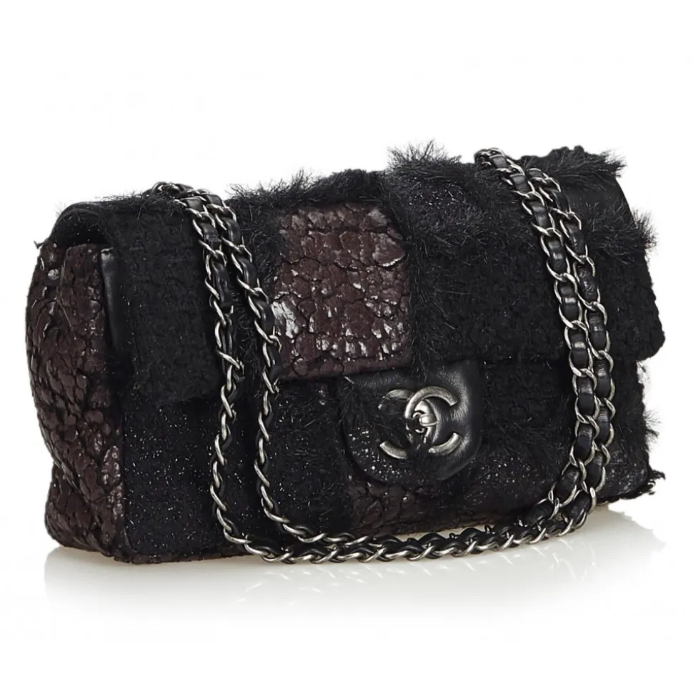 Chanel Vintage - Medium Patchwork Flap Bag - Black - Leather and Lambskin Handbag - Luxury High Quality - Avvenice