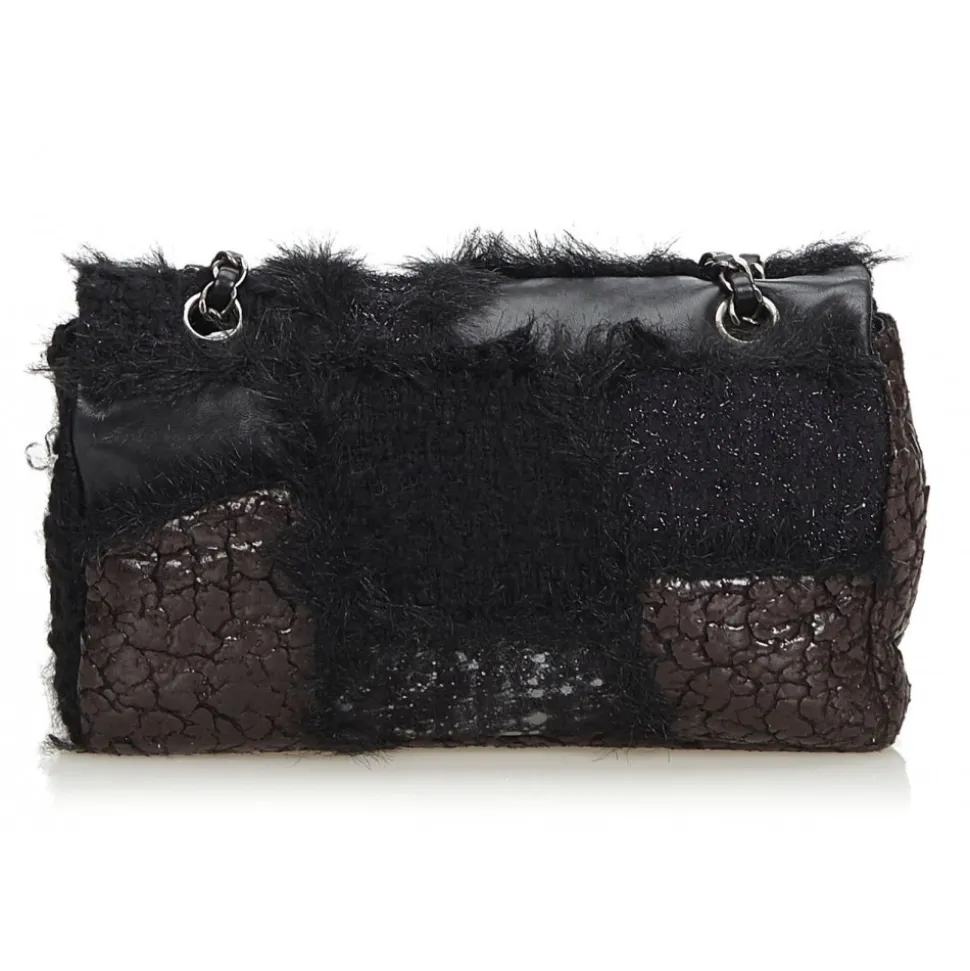 Chanel Vintage - Medium Patchwork Flap Bag - Black - Leather and Lambskin Handbag - Luxury High Quality - Avvenice