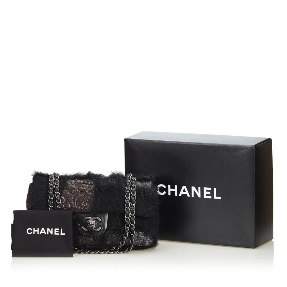 Chanel Vintage - Medium Patchwork Flap Bag - Black - Leather and Lambskin Handbag - Luxury High Quality - Avvenice