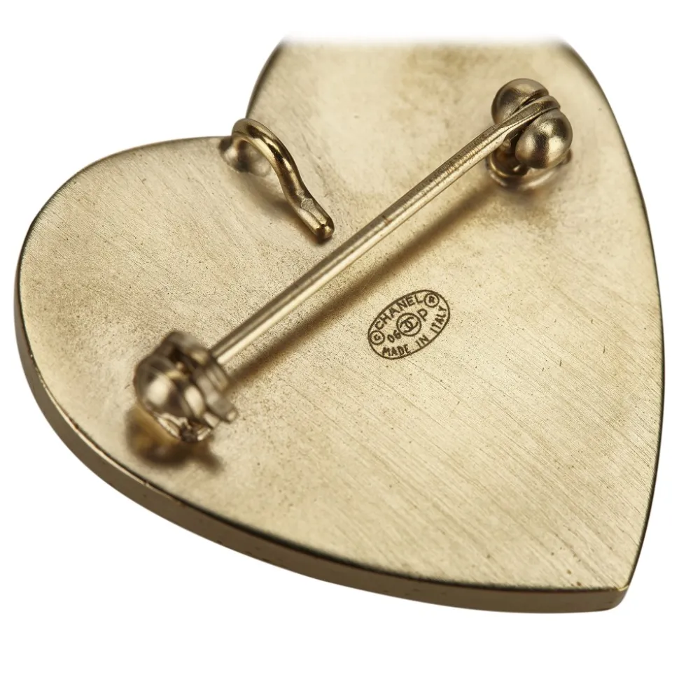 Chanel Vintage - Metal No 5 Heart Brooch - White - Brooch Chanel - Luxury High Quality - Avvenice
