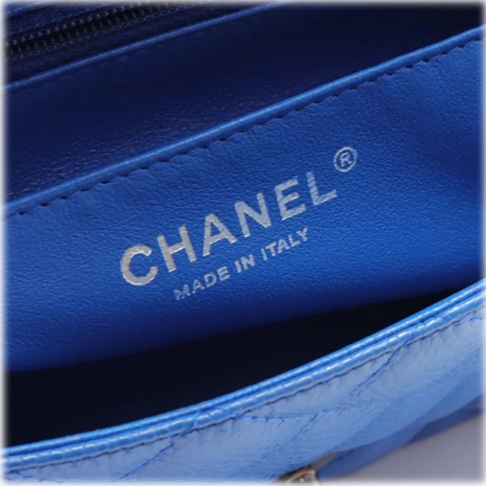 Chanel Vintage - Mini Rectangular Classic Caviar Single Flap - Blue - Leather and Lambskin Handbag - Luxury High Quality - Avvenice