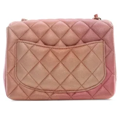 Chanel Vintage - Mini Square Ombre Iridescent Lambskin Flap - Pink - Leather and Lambskin Handbag - Luxury High Quality - Avvenice