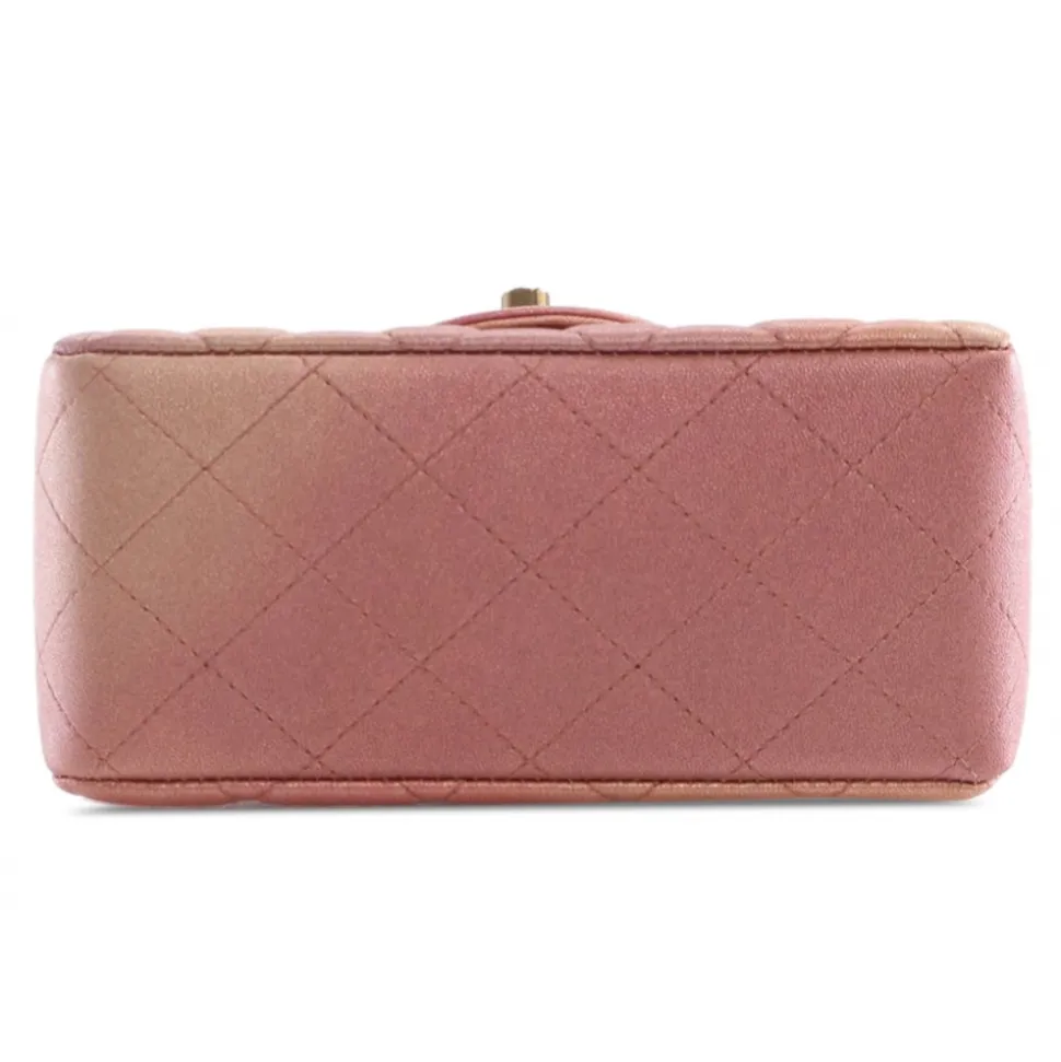 Chanel Vintage - Mini Square Ombre Iridescent Lambskin Flap - Pink - Leather and Lambskin Handbag - Luxury High Quality - Avvenice