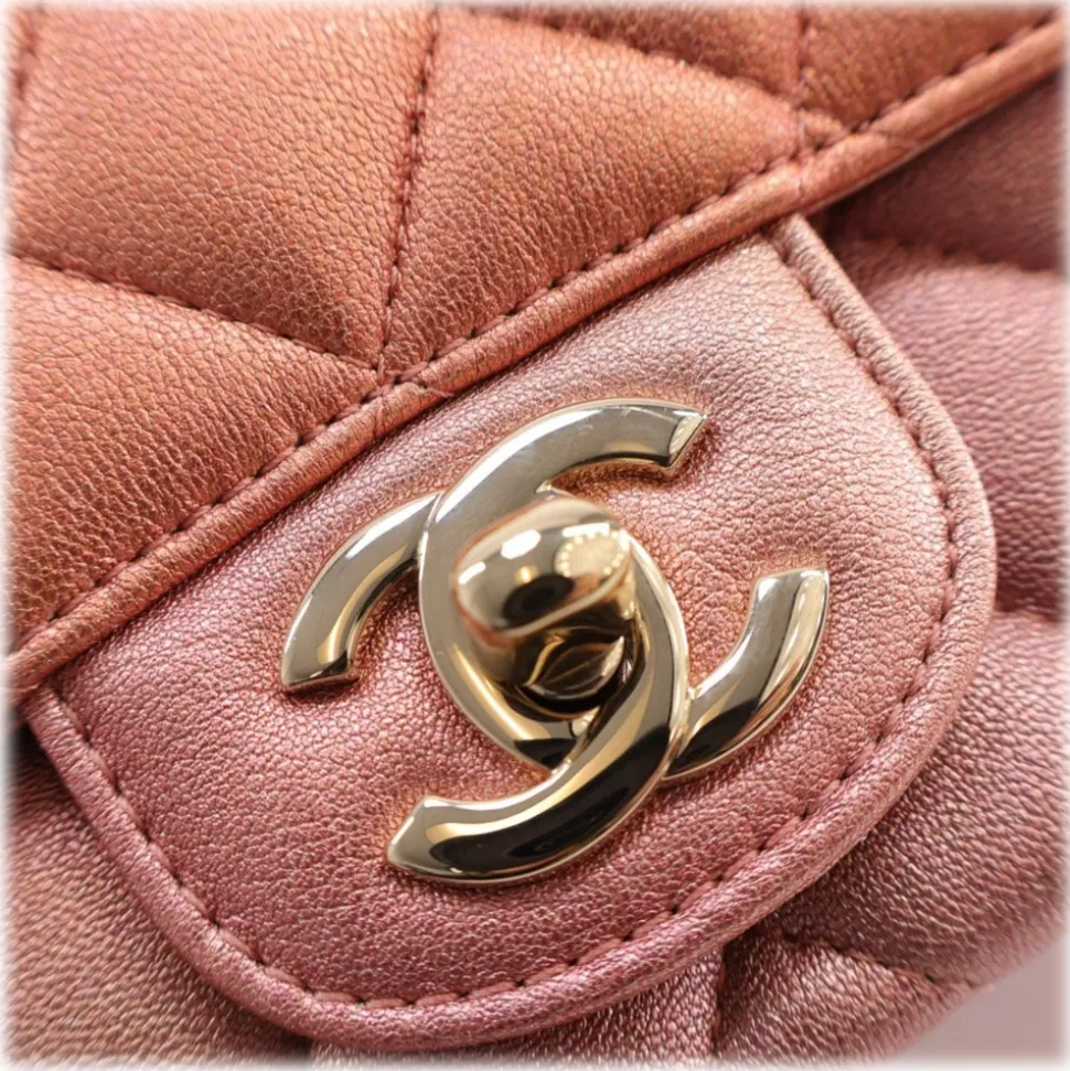 Chanel Vintage - Mini Square Ombre Iridescent Lambskin Flap - Pink - Leather and Lambskin Handbag - Luxury High Quality - Avvenice