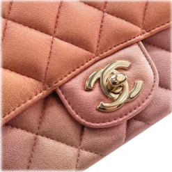 Chanel Vintage - Mini Square Ombre Iridescent Lambskin Flap - Pink - Leather and Lambskin Handbag - Luxury High Quality - Avvenice
