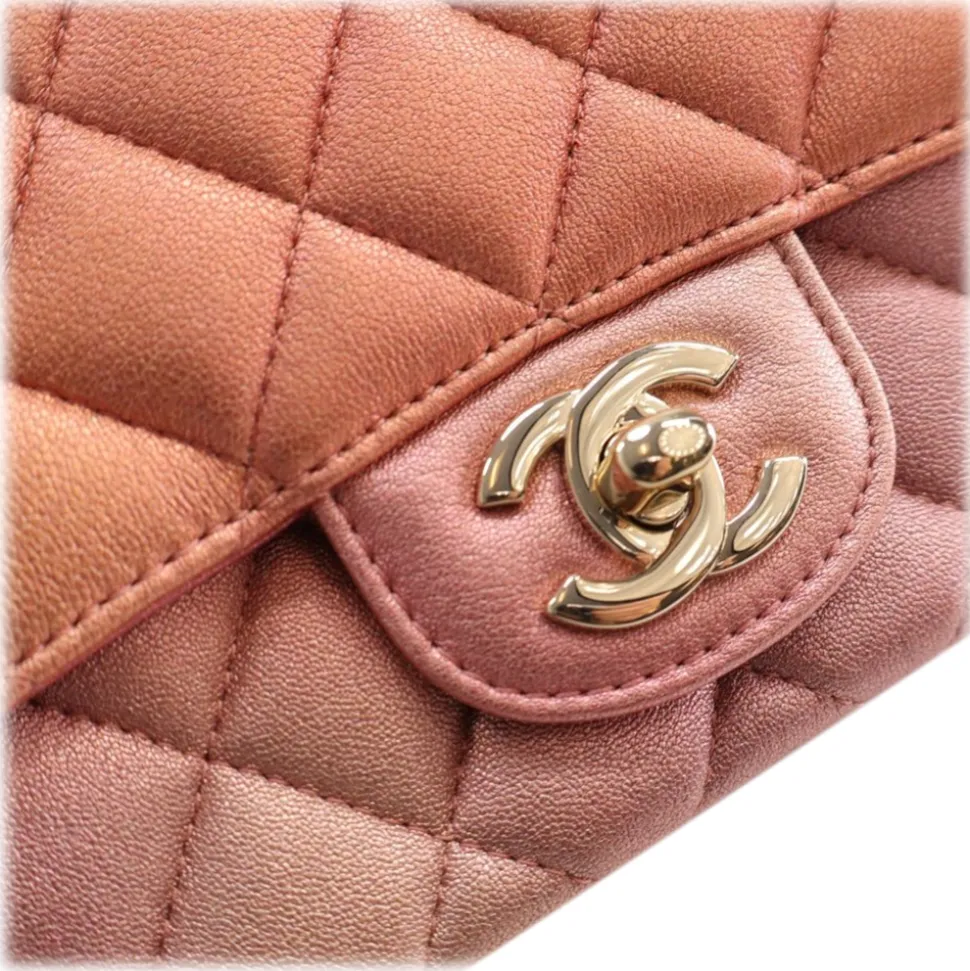Chanel Vintage - Mini Square Ombre Iridescent Lambskin Flap - Pink - Leather and Lambskin Handbag - Luxury High Quality - Avvenice