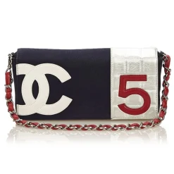 Chanel Vintage - No. 5 Chain Bag - White Ivory - Leather and Canvas Handbag - Luxury High Quality - Avvenice