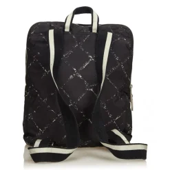 Chanel Vintage - Old Travel Line Backpack - Black - Canvas Backpack - Luxury High Quality - Avvenice