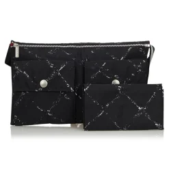 Chanel Vintage - Old Travel Line Belt Bag - Black - Canvas Handbag - Luxury High Quality - Avvenice