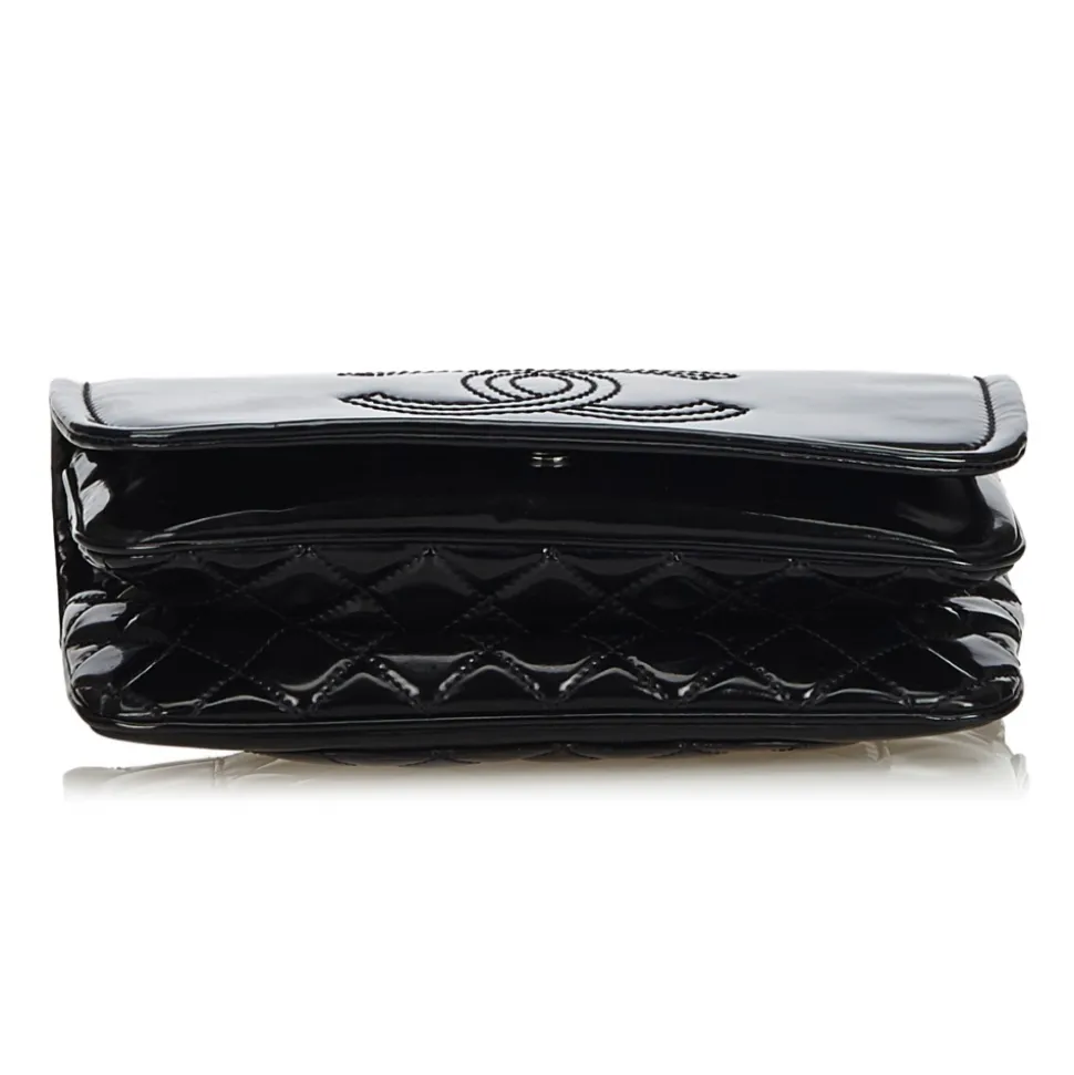 Chanel Vintage - Patent Leather Chain Bag - Black - Leather Handbag - Luxury High Quality - Avvenice