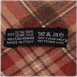 Chanel Vintage - Plaid Cashmere Silk Scarf - Brown Beige - Cashmere and Silk Foulard - Luxury High Quality - Avvenice