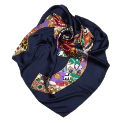 Chanel Vintage - Printed CC Silk Scarf - Blue - Silk Foulard - Luxury High Quality - Avvenice