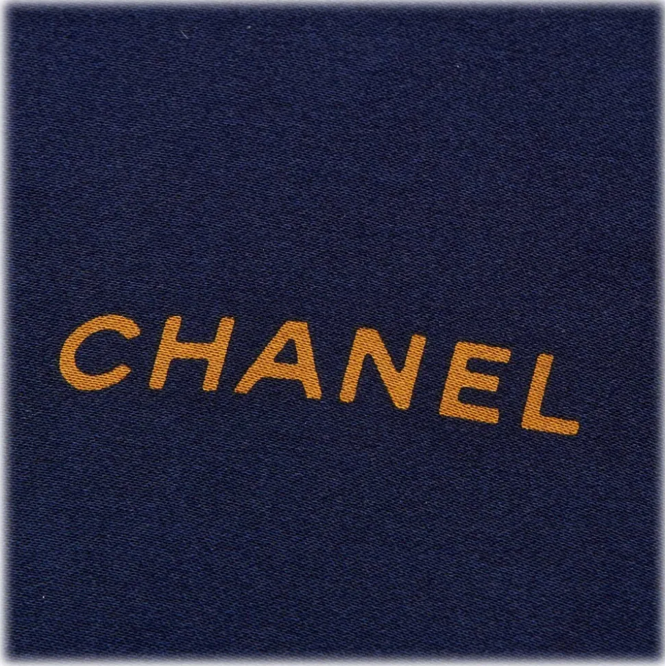 Chanel Vintage - Printed CC Silk Scarf - Blue - Silk Foulard - Luxury High Quality - Avvenice