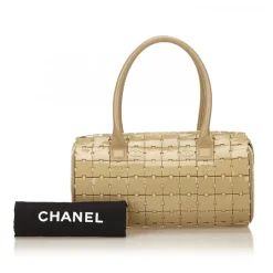 Chanel Vintage - PVC Puzzle Block Handbag Bag - Brown Beige - Leather and PVC Handbag - Luxury High Quality - Avvenice