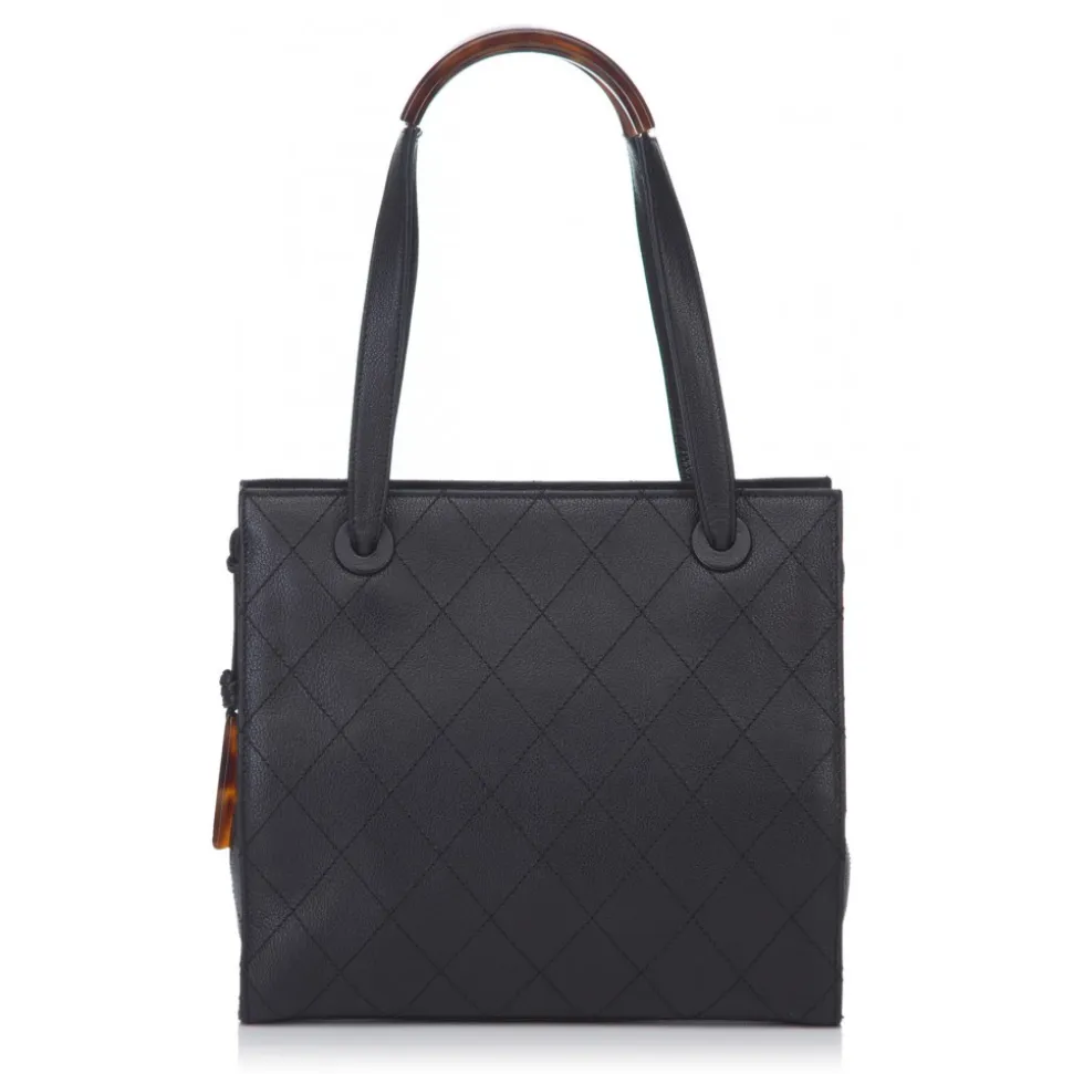 Chanel Vintage - Quilted Matalesse Leather Handbag - Black - Caviar Leather Handbag - Luxury High Quality - Avvenice