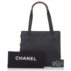Chanel Vintage - Quilted Matalesse Leather Handbag - Black - Caviar Leather Handbag - Luxury High Quality - Avvenice