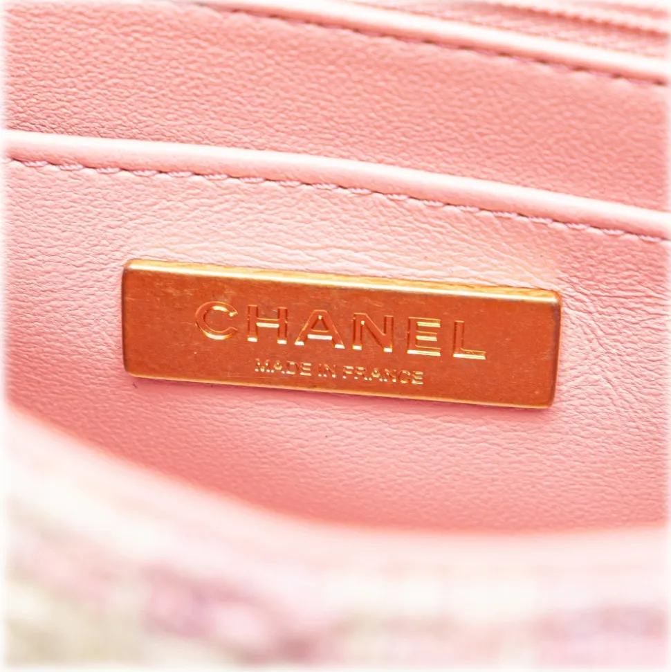 Chanel Vintage - Quilted Tweed Crush Top Handle Flap - Pink - Leather and Lambskin Handbag - Luxury High Quality - Avvenice