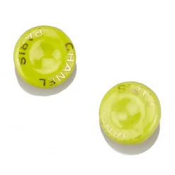 Chanel Vintage - Round Clip On Earrings - Green - Ceramic Chanel Earrings - Luxury High Quality - Avvenice