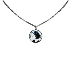 Chanel Vintage - Round Pendant Necklace - Silver - Necklace Chanel - Luxury High Quality - Avvenice