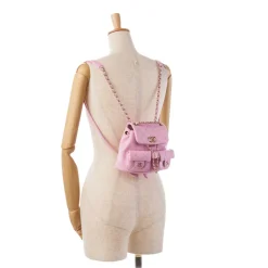 Chanel Vintage - Small Quilted Caviar Duma Pockets Drawstring Backpack - Pink - Leather and Lambskin Handbag - Luxury - Avvenice