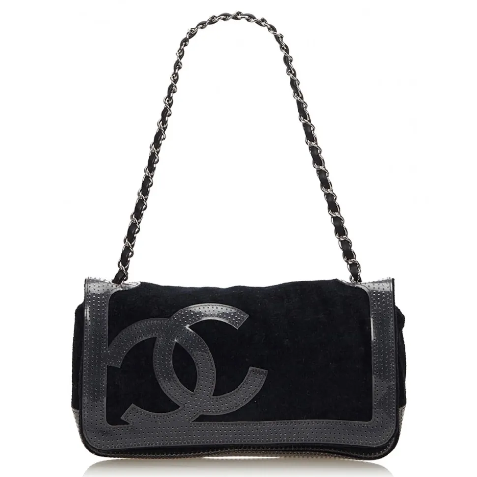 Chanel Vintage - Sport Line Chain Shoulder Bag - Black - Canvas and Vinyl Handbag - Luxury High Quality - Avvenice