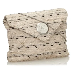 Chanel Vintage - Tweed Chain Envelope Bag - White - Fabric and Tweed Handbag - Luxury High Quality - Avvenice