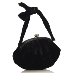 Chanel Vintage - Velour Handbag Bag - Black - Leather and Velour Handbag - Luxury High Quality - Avvenice