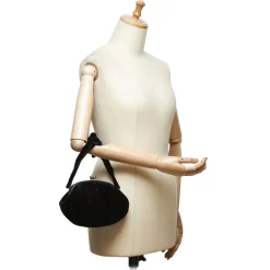 Chanel Vintage - Velour Handbag Bag - Black - Leather and Velour Handbag - Luxury High Quality - Avvenice