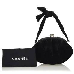 Chanel Vintage - Velour Handbag Bag - Black - Leather and Velour Handbag - Luxury High Quality - Avvenice