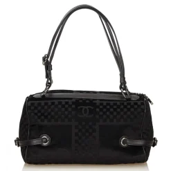 Chanel Vintage - Velour Shoulder Bag - Black - Leather and Lambskin Handbag - Luxury High Quality - Avvenice